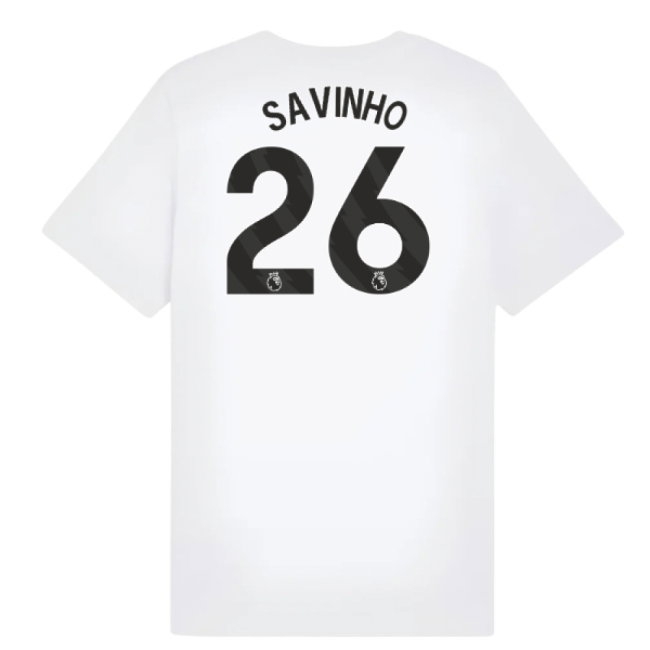 2025-2026 Man City FtblESS Tee (White) - Kids (Savinho 26) — Shop Online