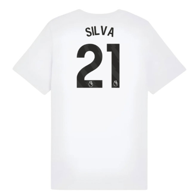 2025-2026 Man City FtblESS Tee (White) - Kids (Silva 21) — Buy Online