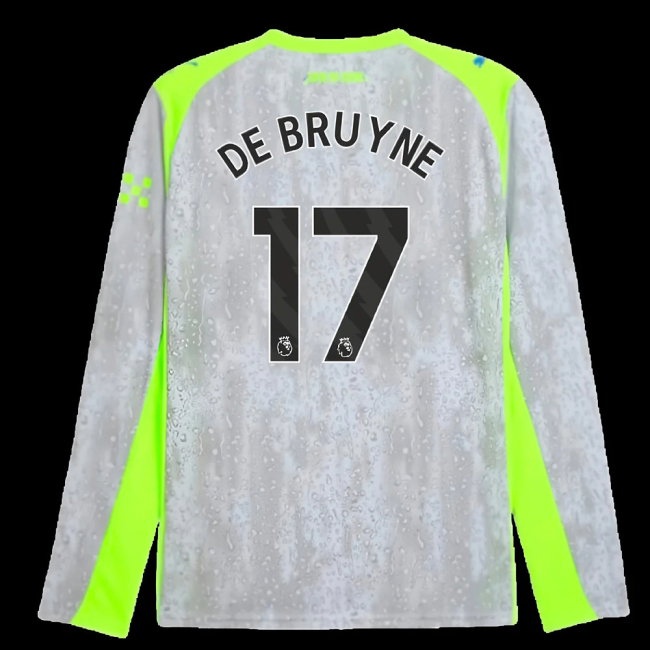 2025-2026 Man City Long Sleeve Third Shirt (De Bruyne 17) — Shop Now