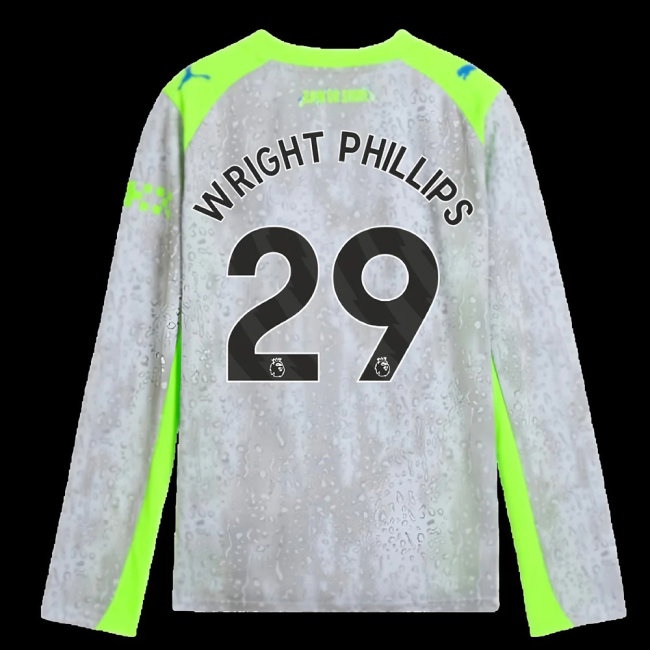 2025-2026 Man City Long Sleeve Third Shirt (Kids) (Wright Phillips 29) — Buy Online