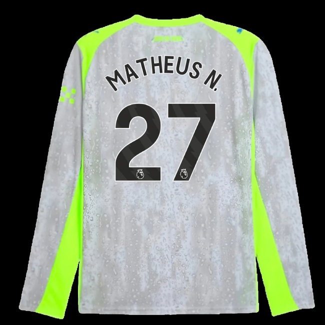 2025-2026 Man City Long Sleeve Third Shirt (Matheus N. 27) — Buy Online