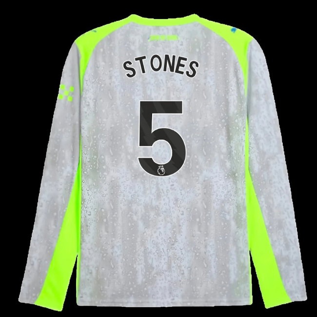 2025-2026 Man City Long Sleeve Third Shirt (Stones 5) — Shop Now
