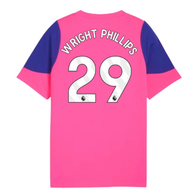 2025-2026 Man City Training Jersey (Fluro Pink) - Kids (Wright Phillips 29) — Buy Online