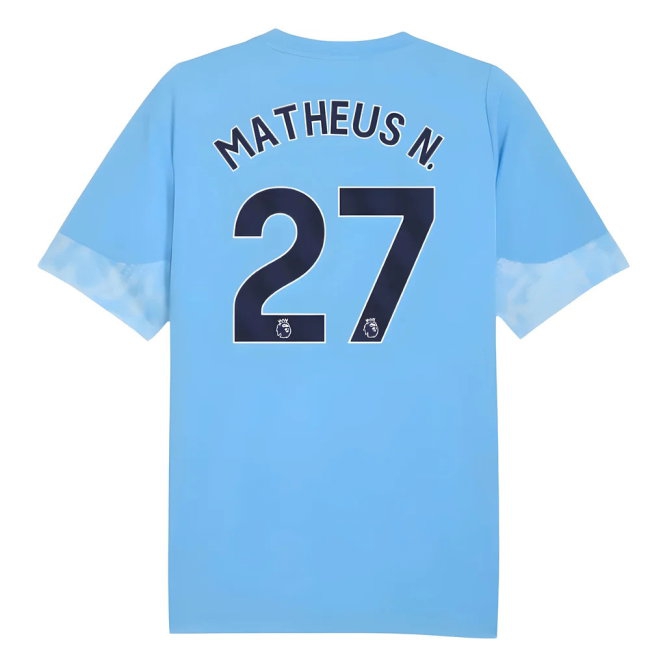 2025-2026 Man City Training Jersey (Light Blue) - Kids (Matheus N. 27) — Buy Now