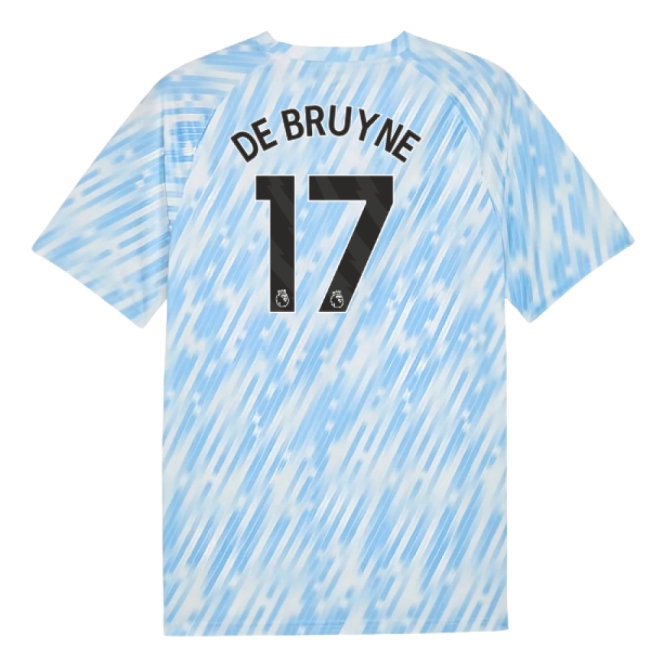 2025-2026 Man City Warm Up Jersey (Silver Sky) (De Bruyne 17) — Shop Now