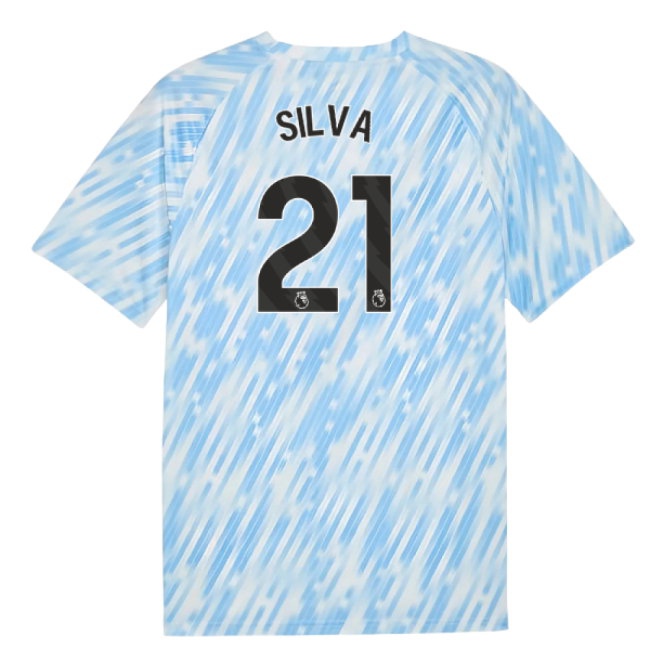 2025-2026 Man City Warm Up Jersey (Silver Sky) (Silva 21) — Shop Online