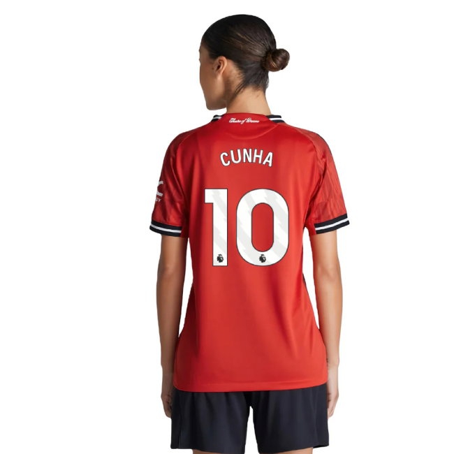 2025-2026 Man Utd Player Version Home Shirt (Womens) (Cunha 10) — Buy Now