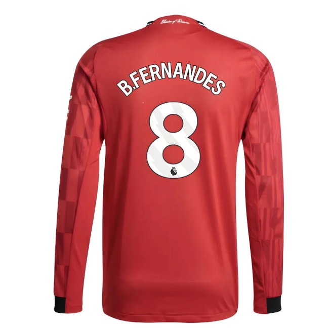 2025-2026 Man Utd Player Version Long Sleeve Home Shirt (B.Fernandes 8) — Shop Now