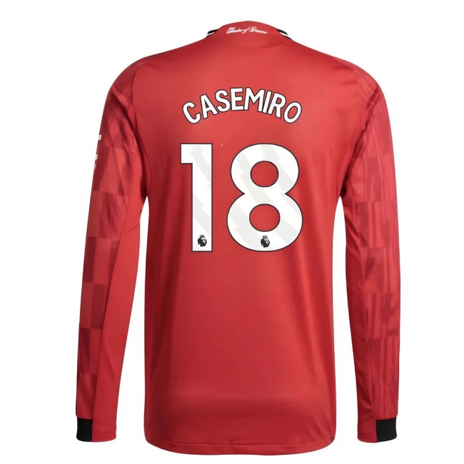 2025-2026 Man Utd Player Version Long Sleeve Home Shirt (Casemiro 18) — Buy Online