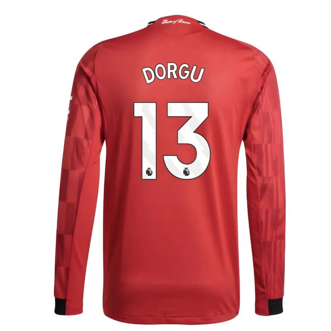 2025-2026 Man Utd Player Version Long Sleeve Home Shirt (Dorgu 13) — Shop Online