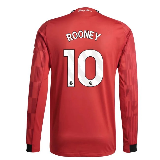 2025-2026 Man Utd Player Version Long Sleeve Home Shirt (Rooney 10) — Shop Online