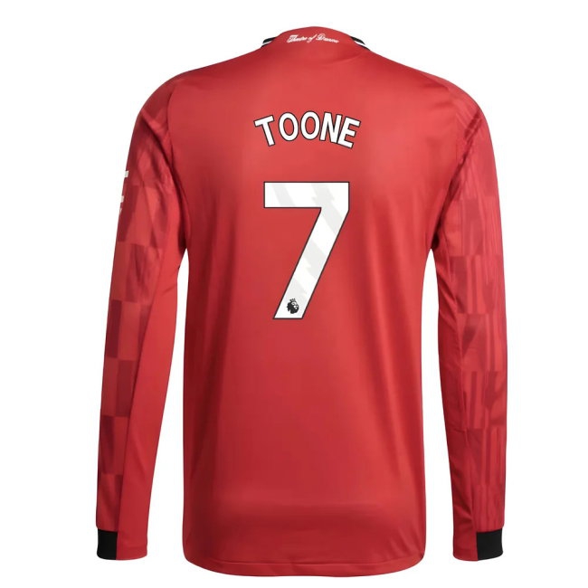 2025-2026 Man Utd Player Version Long Sleeve Home Shirt (Toone 7) — Buy Now