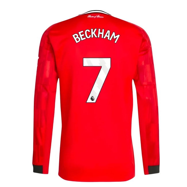 2025-2026 Man Utd Long Sleeve Home Shirt (Beckham 7) — Shop Online