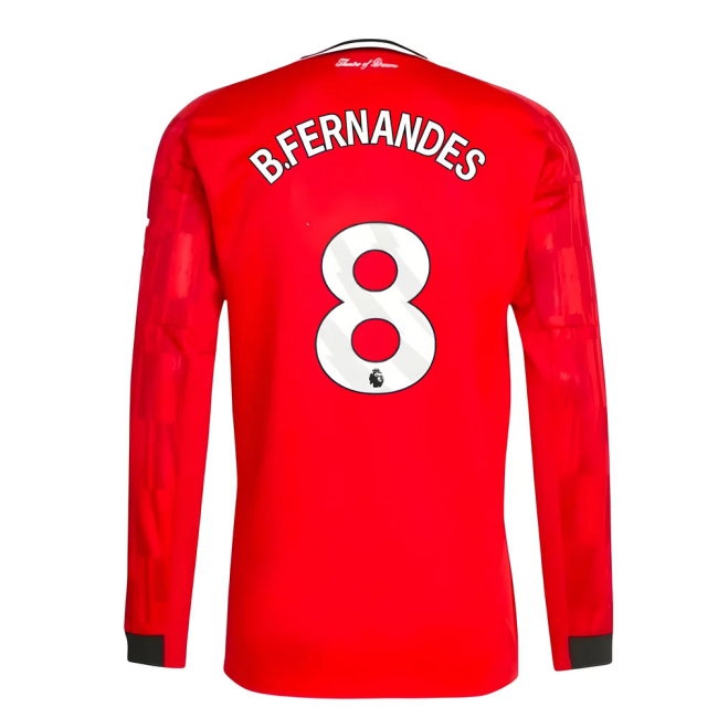 2025-2026 Man Utd Long Sleeve Home Shirt (B.Fernandes 8) — Buy Online