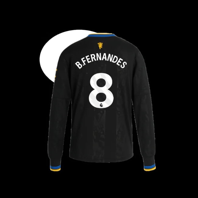 2025-2026 Man Utd Long Sleeve Third Shirt (Kids) (B.Fernandes 8) — Buy Now