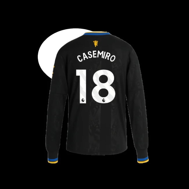 2025-2026 Man Utd Long Sleeve Third Shirt (Kids) (Casemiro 18) — Shop Online