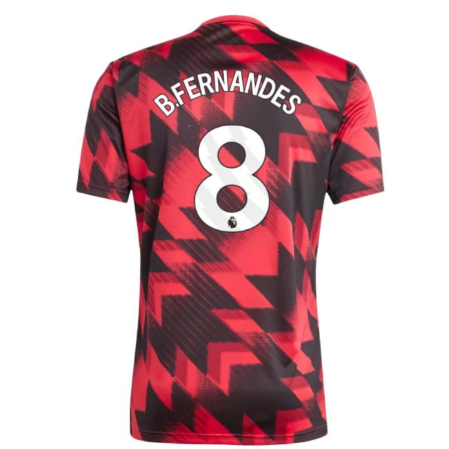 2025-2026 Man Utd Pre-Match Shirt (Red) (B.Fernandes 8) — Shop Online