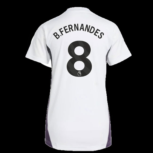 2025-2026 Man Utd Training Jersey (White) - Womens (B.Fernandes 8) — Buy Now