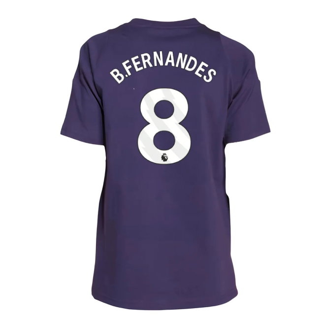 2025-2026 Man Utd Training Tee (Aurora Plum) - Kids (B.Fernandes 8) — Buy Now