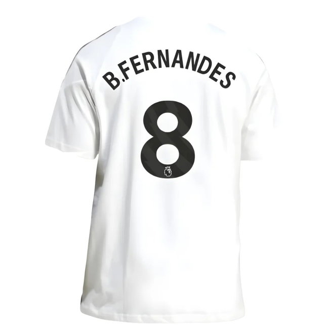 2025-2026 Man Utd Training Tee (White) (B.Fernandes 8) — Shop Now