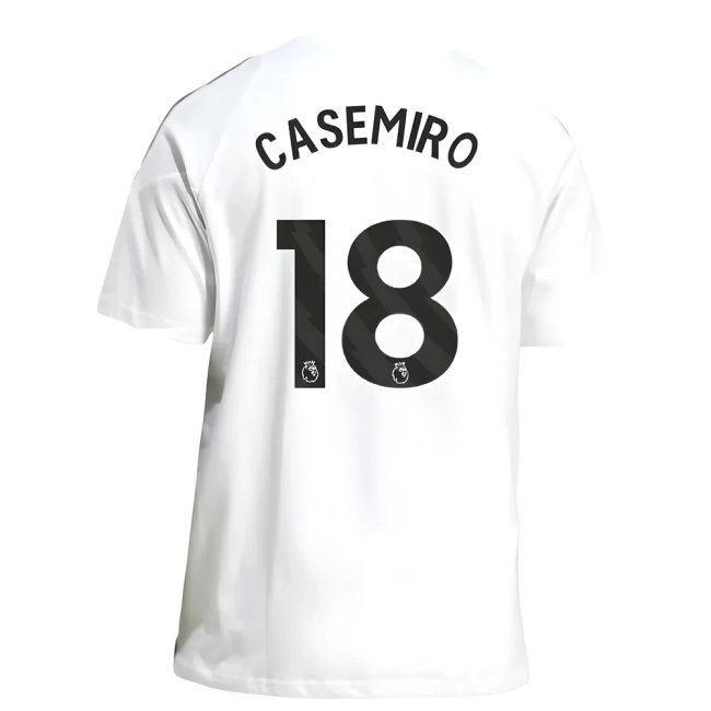 2025-2026 Man Utd Training Tee (White) (Casemiro 18) — Shop Online