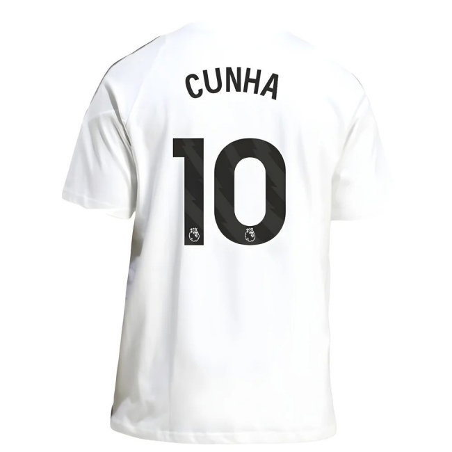 2025-2026 Man Utd Training Tee (White) (Cunha 10) — Shop Online