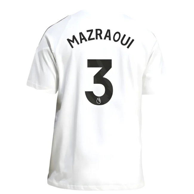 2025-2026 Man Utd Training Tee (White) (Mazraoui 3) — Shop Now