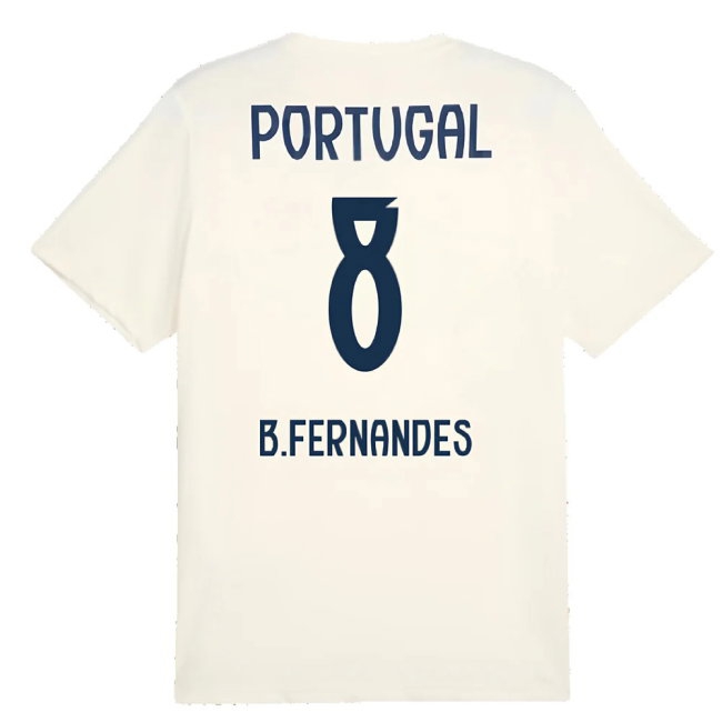 2025-2026 Portugal Casuals Tee (Sugared Almond) (B.Fernandes 8) — Shop Online