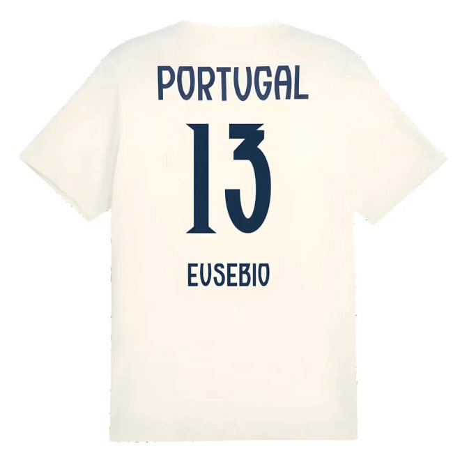 2025-2026 Portugal Casuals Tee (Sugared Almond) (Eusebio 13) — Buy Now