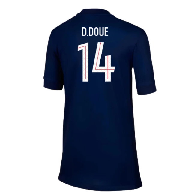 2025-2026 PSG Paris Saint Germain Home Shirt (Kids) (D.Doue 14) — Buy Now