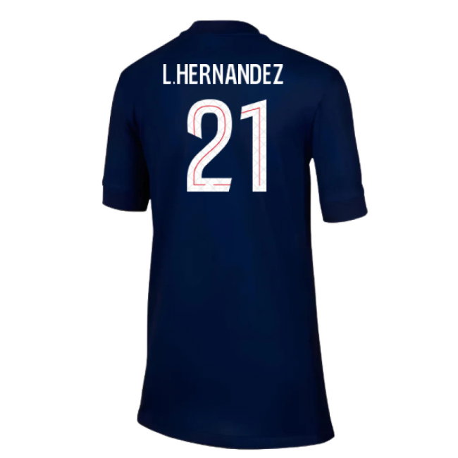 2025-2026 PSG Paris Saint Germain Home Shirt (Kids) (L.Hernandez 21) — Buy Online