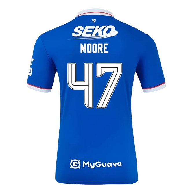 2025-2026 Rangers Player Version Home Shirt (Moore 47) — Shop Now