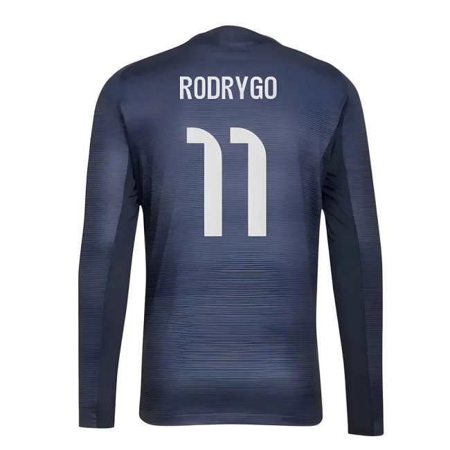 2025-2026 Real Madrid Player Version Long Sleeve Away Shirt (Rodrygo 11) — Shop Online