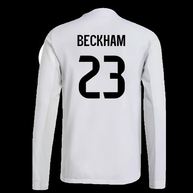 2025-2026 Real Madrid Player Version Long Sleeve Home Shirt (Beckham 23) — Shop Now