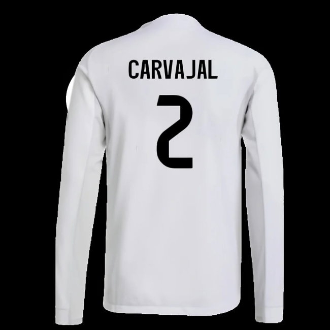 2025-2026 Real Madrid Player Version Long Sleeve Home Shirt (Carvajal 2) — Shop Online