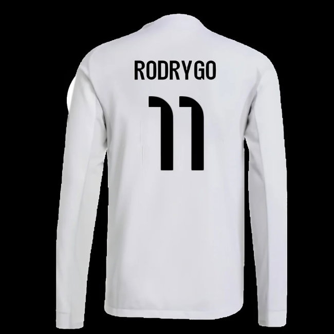 2025-2026 Real Madrid Player Version Long Sleeve Home Shirt (Rodrygo 11) — Shop Online