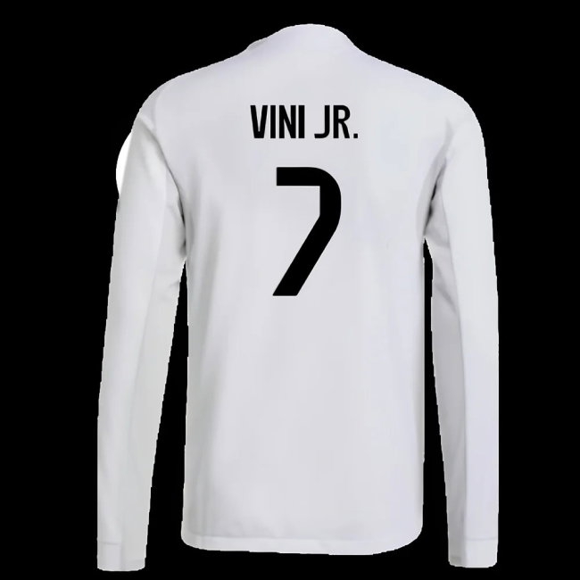 2025-2026 Real Madrid Player Version Long Sleeve Home Shirt (Vini Jr. 7) — Shop Online