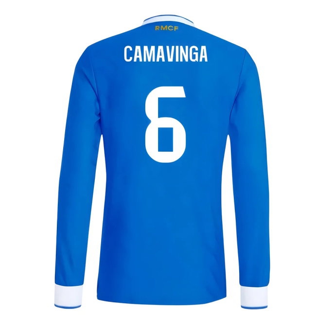 2025-2026 Real Madrid Player Version Long Sleeve Third Shirt (Camavinga 6) — Buy Online