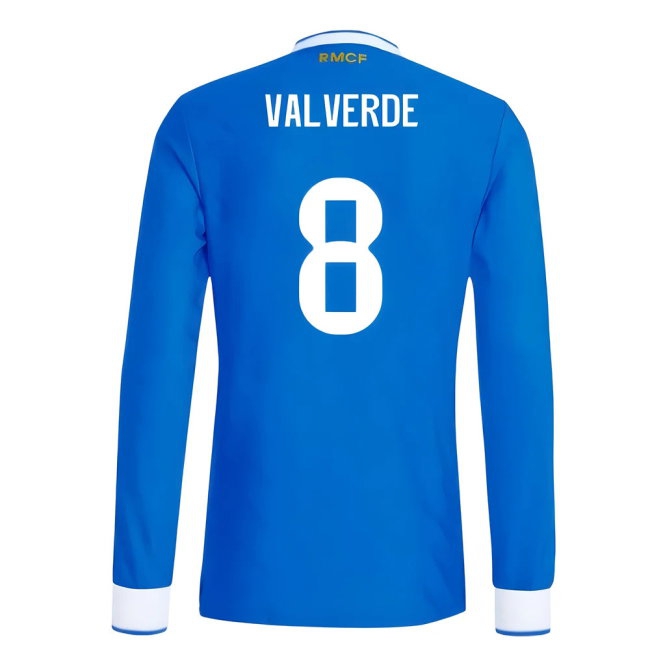 2025-2026 Real Madrid Player Version Long Sleeve Third Shirt (Valverde 8) — Shop Online
