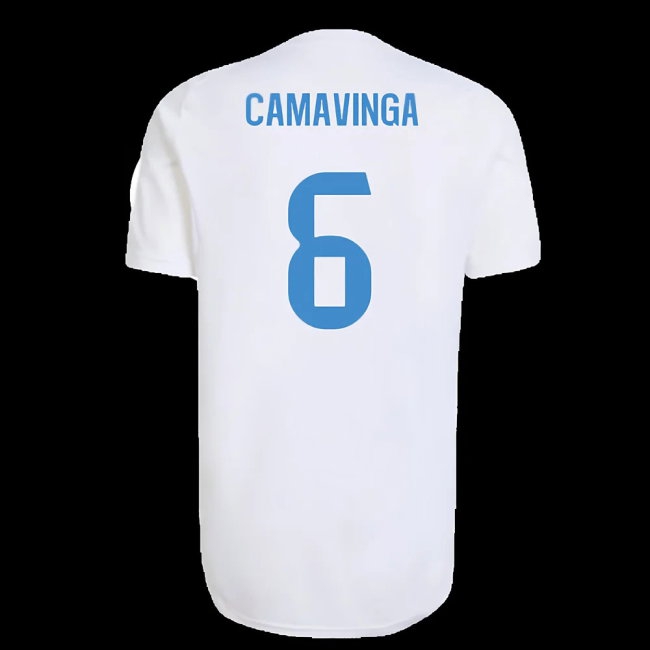 2025-2026 Real Madrid EU Training Jersey (White) (Camavinga 6) — Shop Online