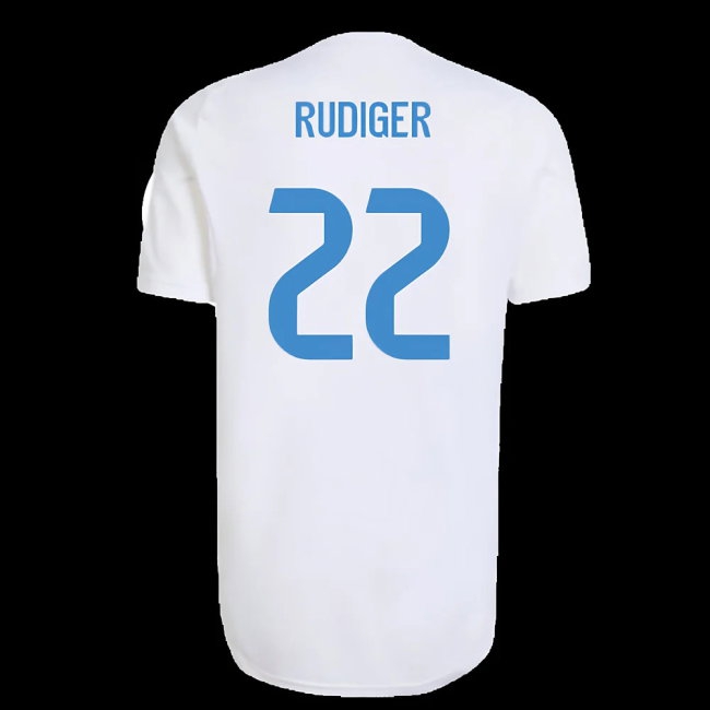 2025-2026 Real Madrid EU Training Jersey (White) (Rudiger 22) — Shop Online