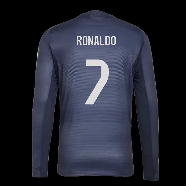 2025-2026 Real Madrid Long Sleeve Away Shirt (Ronaldo 7) — Shop Online