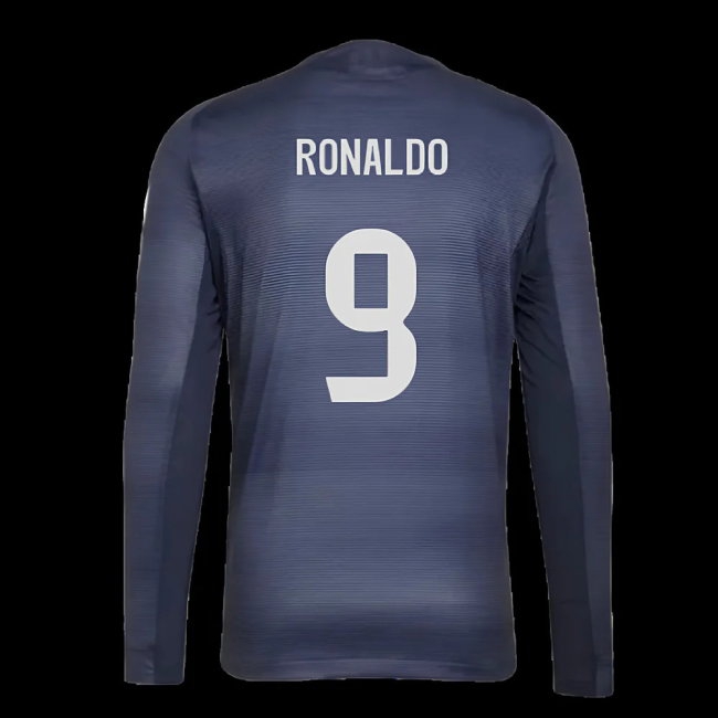 2025-2026 Real Madrid Long Sleeve Away Shirt (Ronaldo 9) — Shop Now