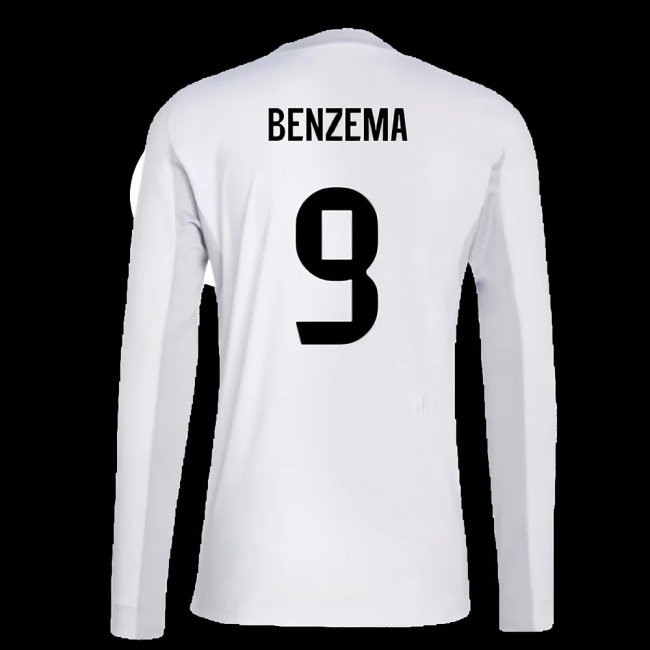 2025-2026 Real Madrid Long Sleeve Home Shirt (Benzema 9) — Shop Online