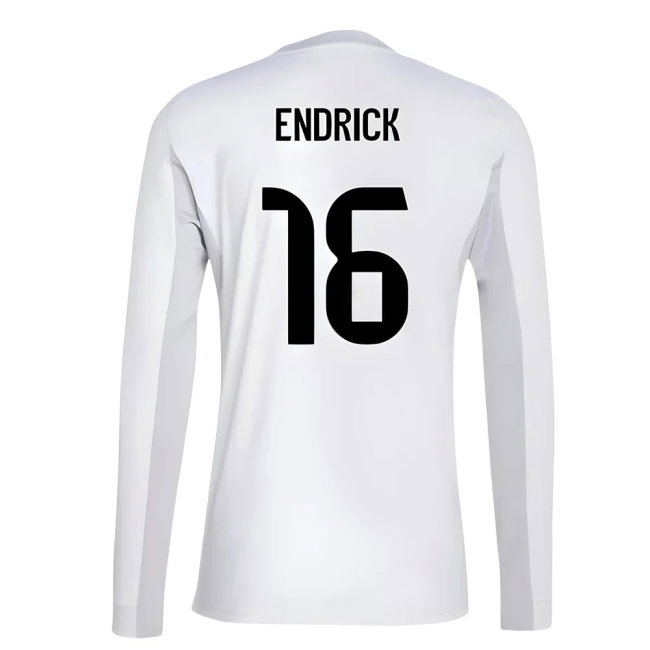 2025-2026 Real Madrid Long Sleeve Home Shirt (Endrick 16) — Shop Online