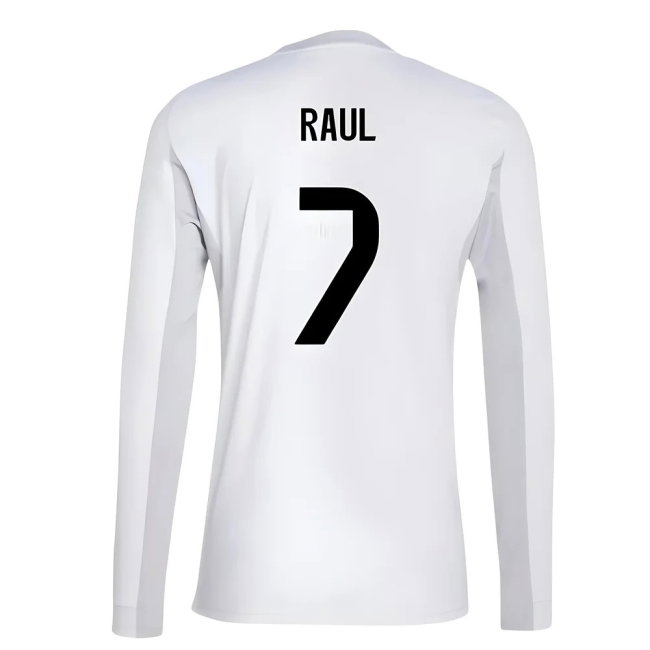 2025-2026 Real Madrid Long Sleeve Home Shirt (Raul 7) — Shop Now