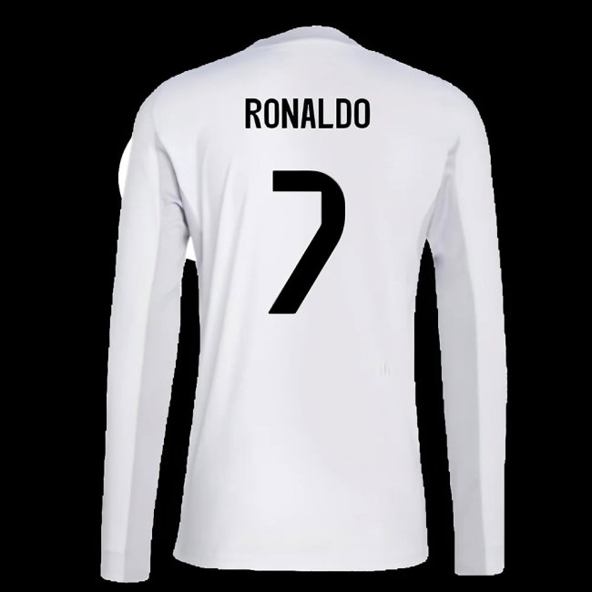 2025-2026 Real Madrid Long Sleeve Home Shirt (Ronaldo 7) — Buy Online