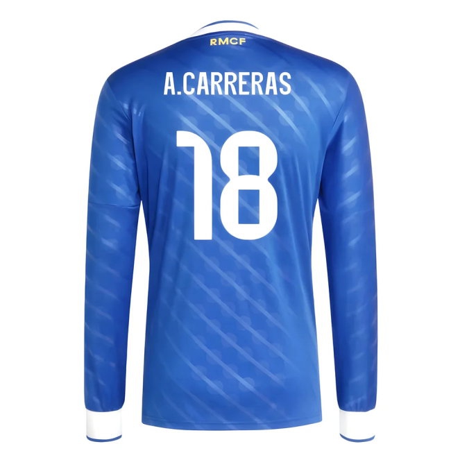 2025-2026 Real Madrid Long Sleeve Third Shirt (A.Carreras 18) — Buy Now