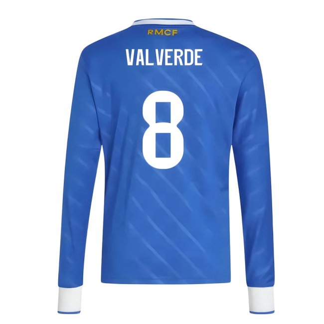 2025-2026 Real Madrid Long Sleeve Third Shirt (Kids) (Valverde 8) — Shop Online
