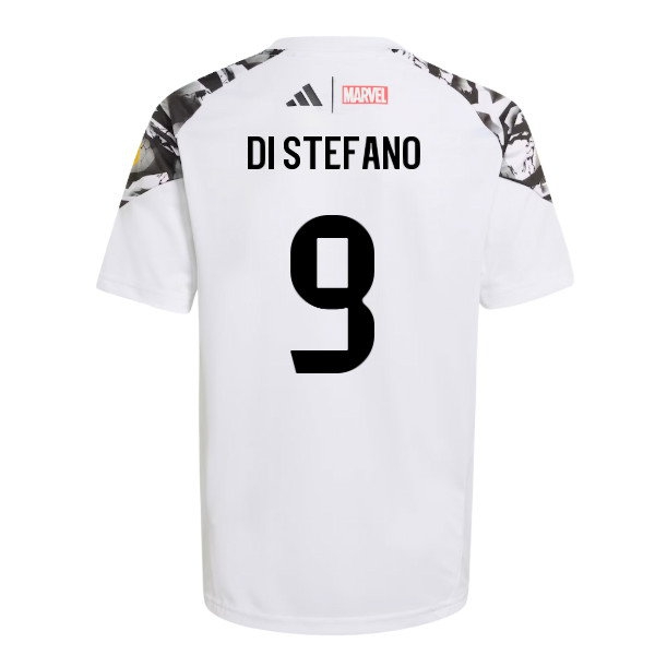 2025-2026 Real Madrid Marvel Avengers Training Shirt (White) - Kids (Di Stefano 9) — Shop Online